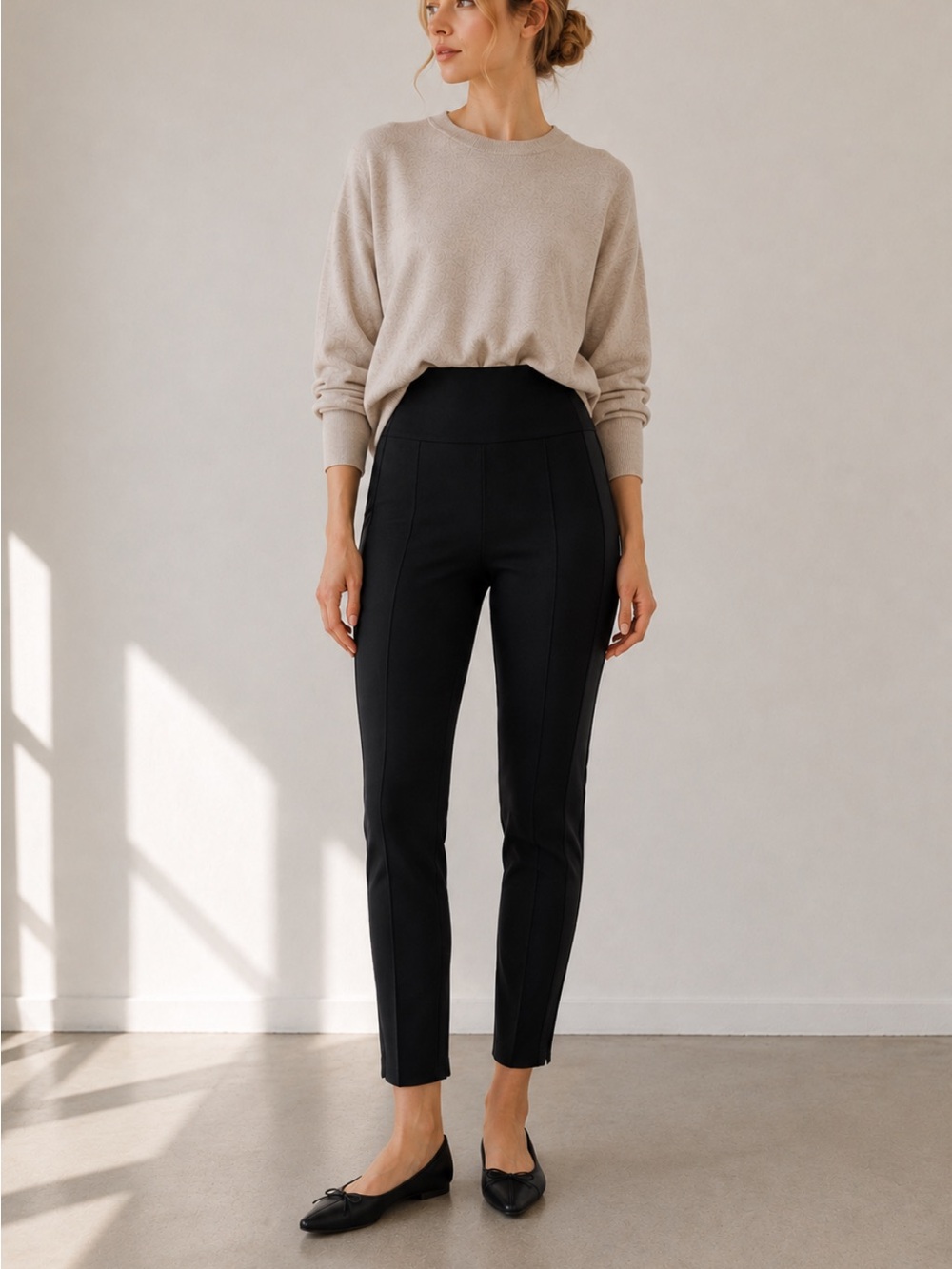 By Malene Birger Sathima  Pants EU 38 US 6 8 Black Slim Tapered Pull On